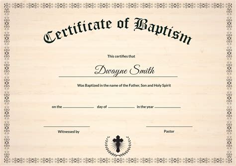 Free Printable Baptism Certificates